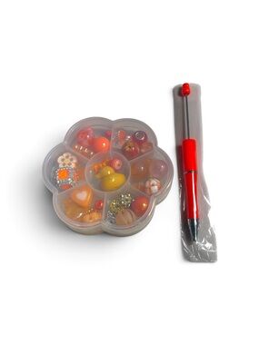 Orange Duck Bead Organizer Kit with Beadable Pen